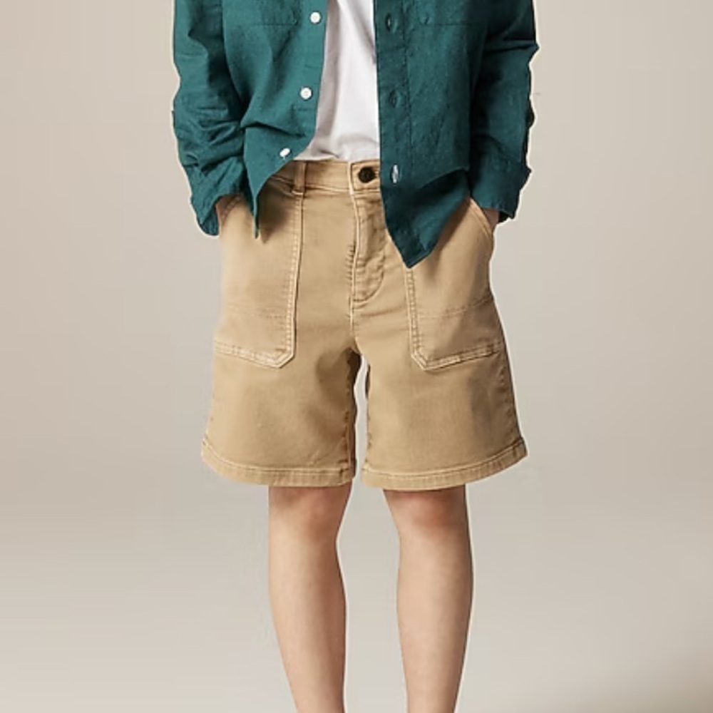 J crew Kids' garment-dyed stretch jean short